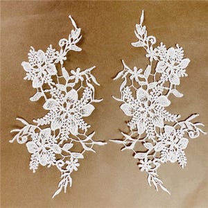 Guipure Floral Hollow Lace Patch Little Flower Embroidery Guipure Applique Floral Lace motif for Evening Gown Dress Dance Costume Garter