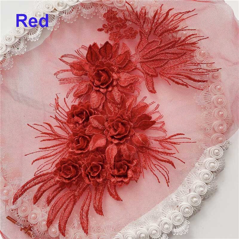 3D Spitze Dekoration Perlen Strass Blumen Patch Zubehör Für Kleid