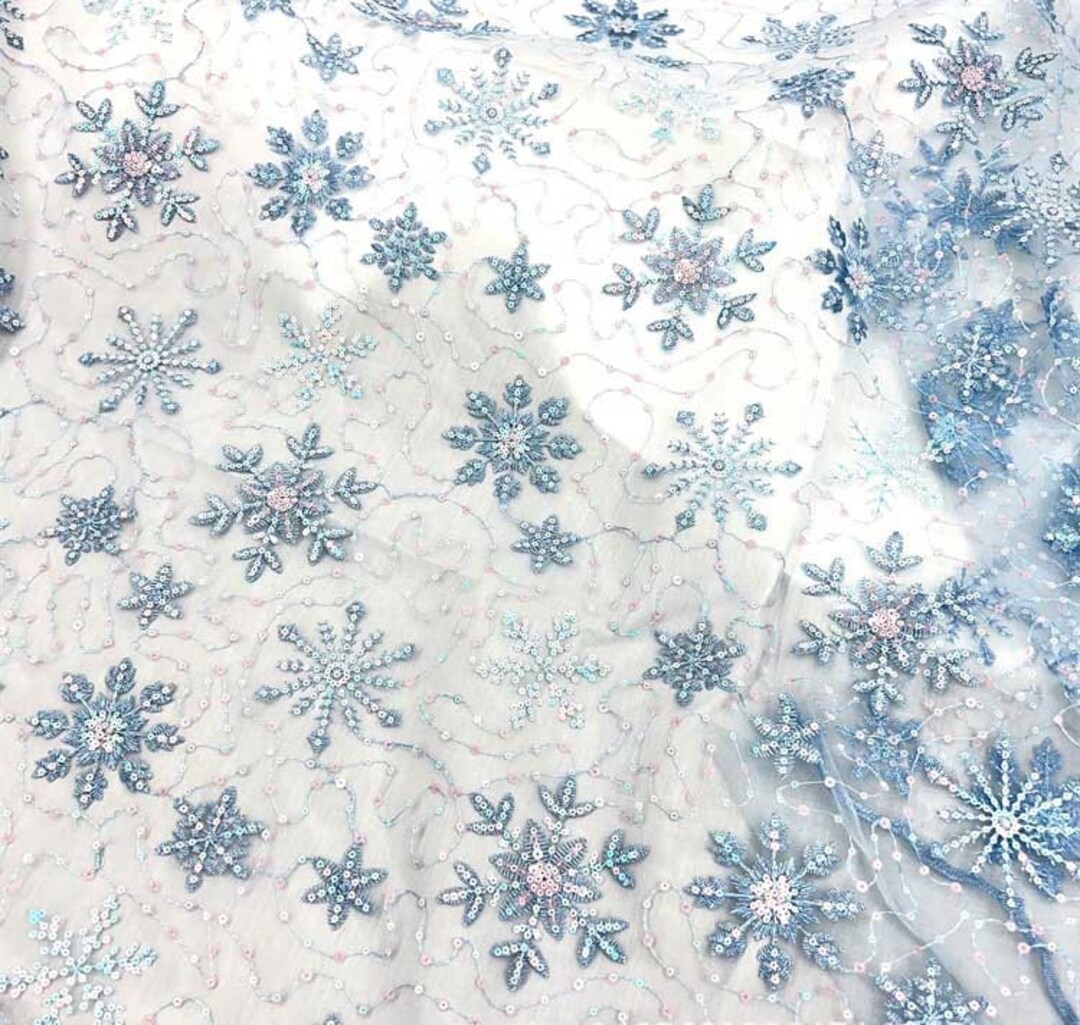 Snowflake Teal Lace