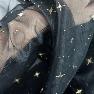 Stretch Spraying Star Dot Lace Fabric 2 Color Mesh Elegant Soft Lace Tulle By the Yard for Tutu Dress, Party Dress Gown Curtain 59&quot; width