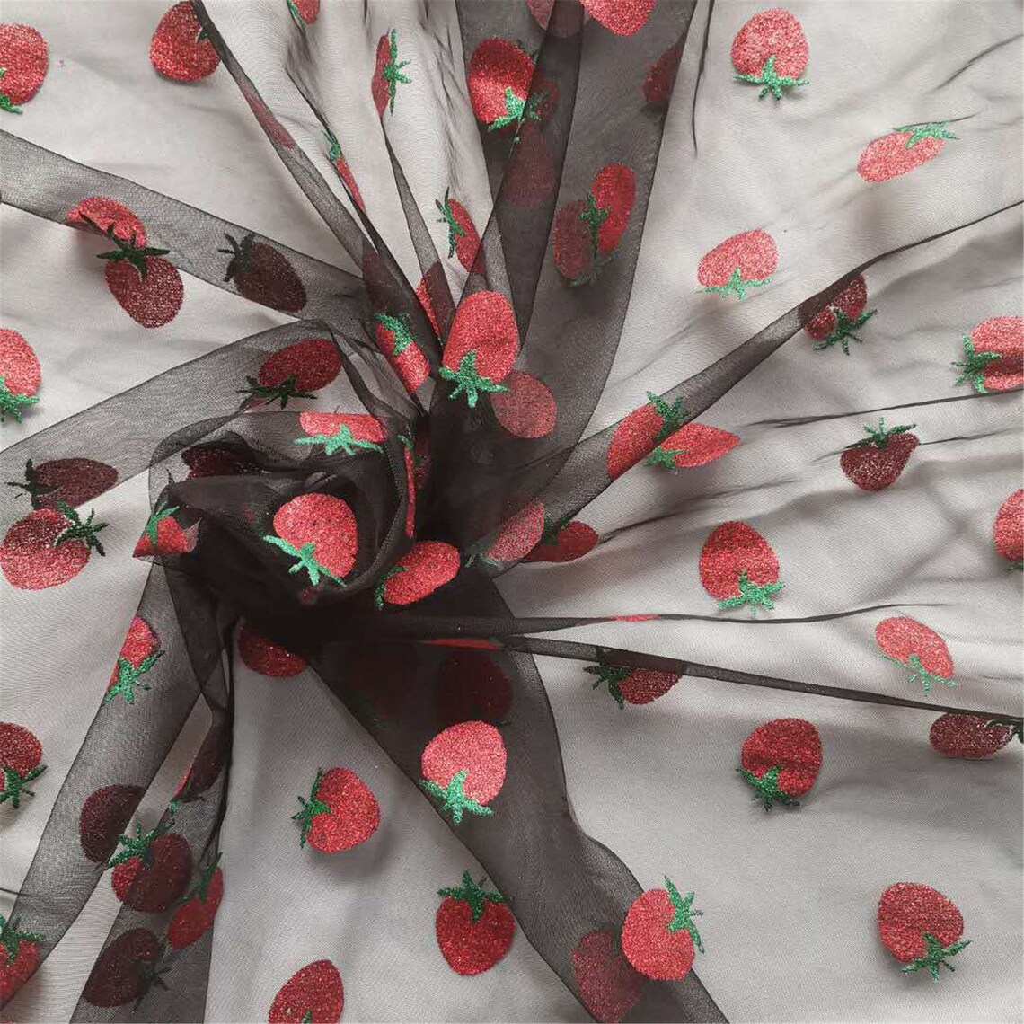 glitter strawberry tulle