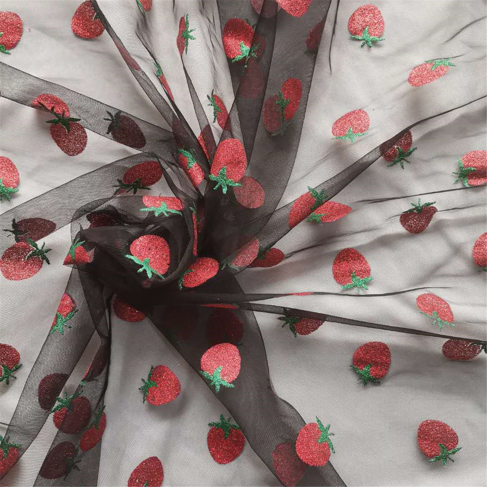 glitter strawberry tulle