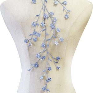 Applikation Pflaumenblüte Blume Spitze Moitf Spitze Applikation Nähen Spitze Patch Zarte Accessoires für Kostüme, Kleid Jacke