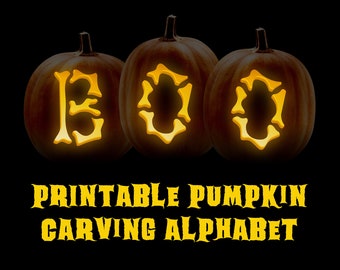 Alphabet Pumpkin Carving Stencil Printable Pattern // All of the letters that you need to make your own custom pumpkin words