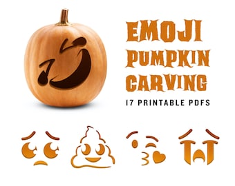 Emoji Pumpkin Carving Printable Stencil