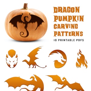 Dragon Pumpkin Carving Patterns | Create a Fantasy Jack o Lantern for your Halloween Party