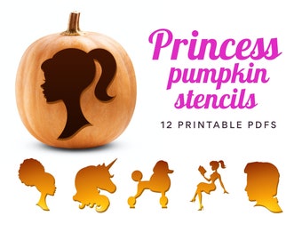 Princess Pumpkin Carving Patterns | Unicorn, princess, tiara, and other pumpkin ideas for girls