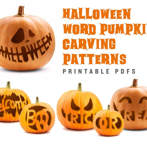 20 Printable Jack-o-lantern Pumpkin Carving Patterns for - Etsy