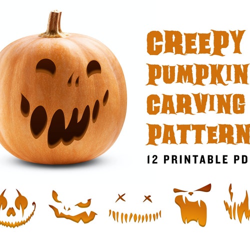 20 Printable Jack-o-lantern Pumpkin Carving Patterns for - Etsy