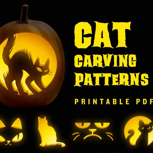 20 Printable Jack-o-lantern Pumpkin Carving Patterns for - Etsy