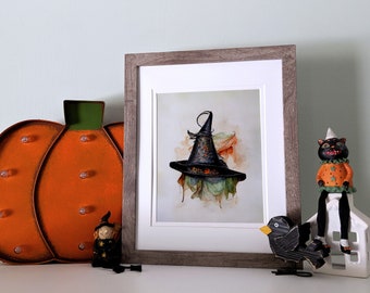 Printable Witch Hat Painting - The Perfect Halloween Decor // Halloween Witch Poster Wall Art - Instant Download