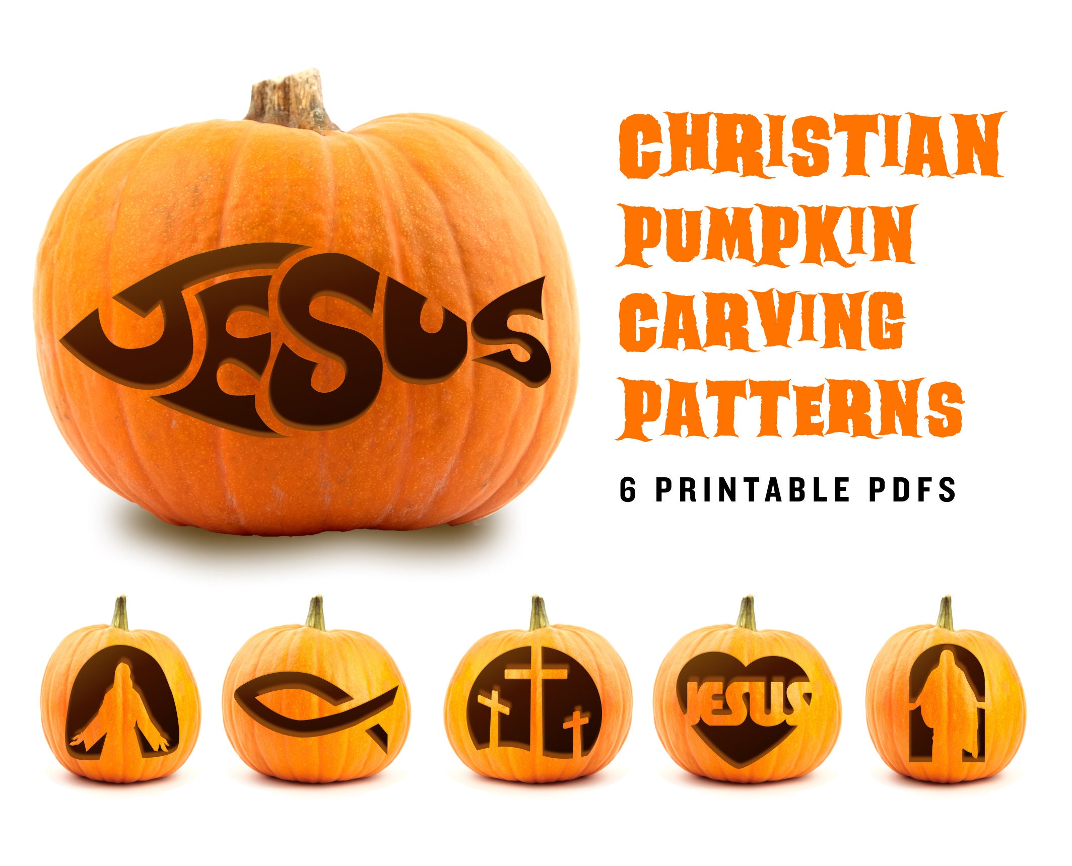 Christian Pumpkin Carving Patterns Jesus Stencils To Share Etsy
