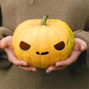 Cute Kawaii Pumpkin Carving Stencil for Halloween // Simple Printable Patterns that can make anyone look like a Pro image 6