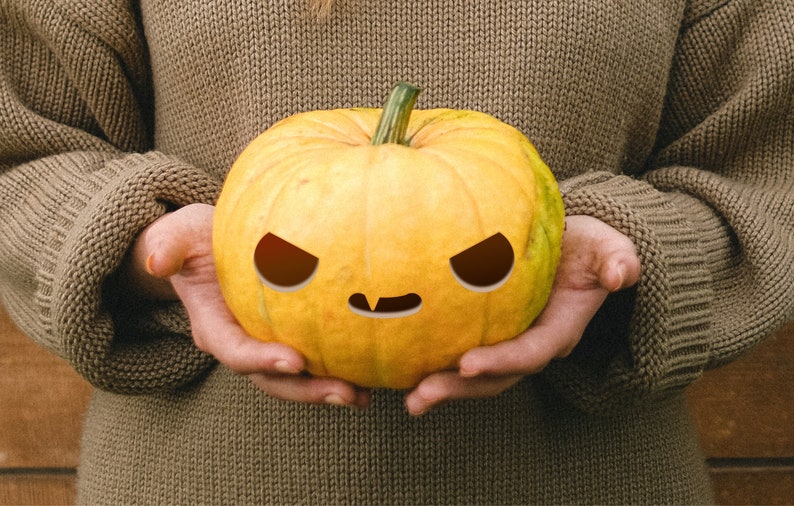 Cute Kawaii Pumpkin Carving Stencil for Halloween // Simple Printable Patterns that can make anyone look like a Pro image 6