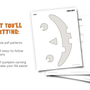 Cute Kawaii Pumpkin Carving Stencil for Halloween // Simple Printable Patterns that can make anyone look like a Pro image 3