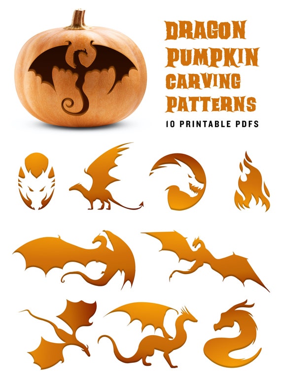 dragon flight pumpkin stencil