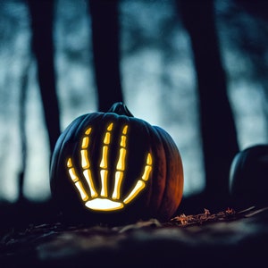 Printable Skeleton Pumpkin Carving Patterns || 12 Easy and Unique ...