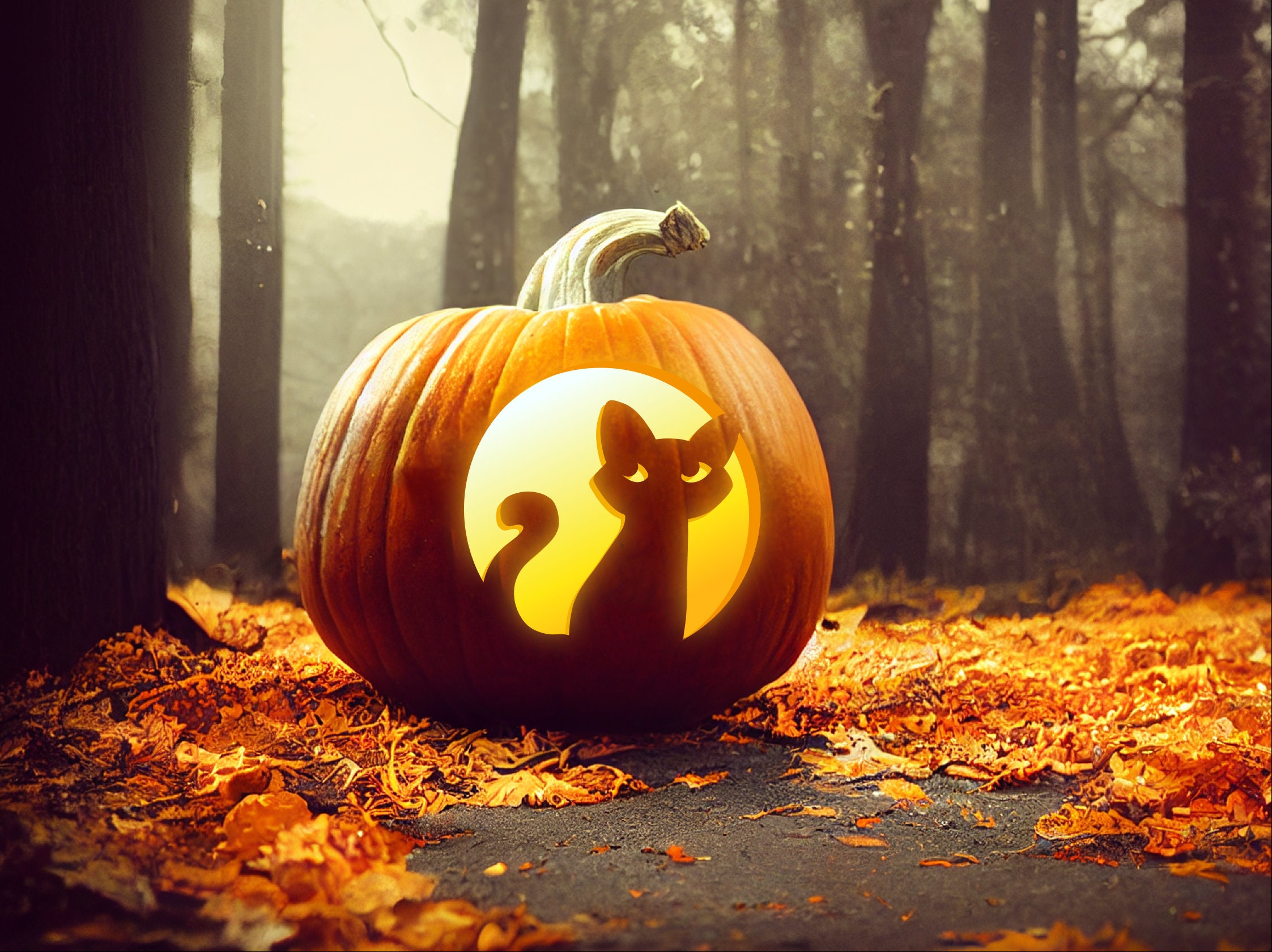 Cat Faces Pumpkin Carvings