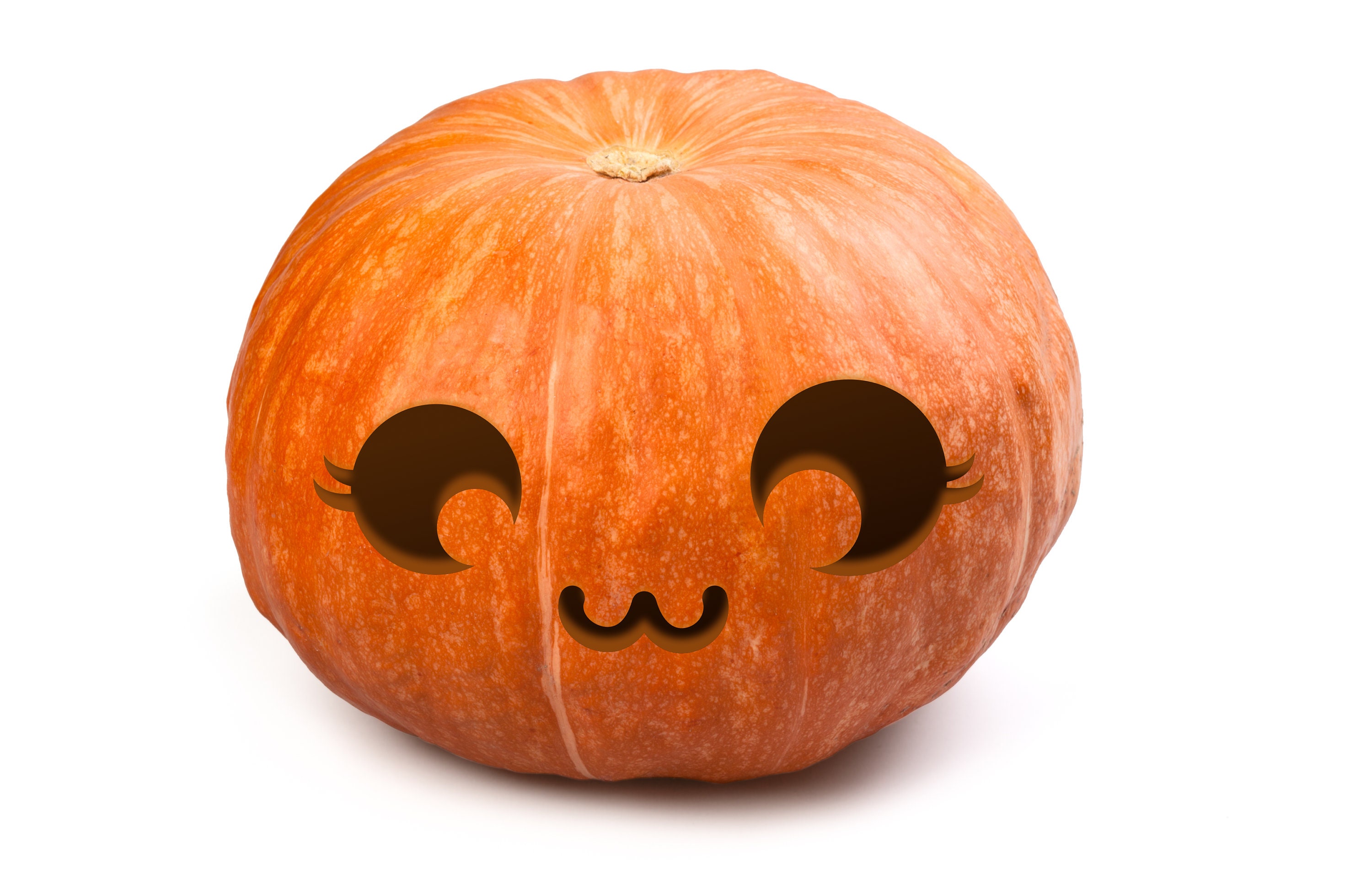 Cute Kawaii Pumpkin Carving Stencil for Halloween // Simple - Etsy