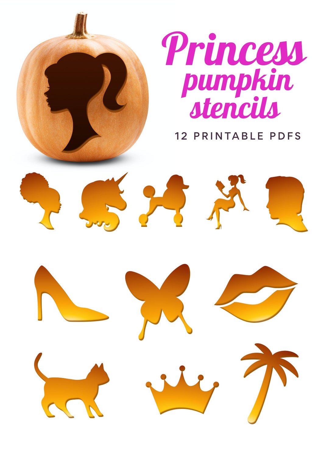 Princess Pumpkin Carving Patterns  Unicorn Princess Tiara