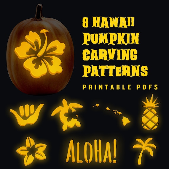 8 Hawaiian pumpkin carving jack-o-lantern patterns for