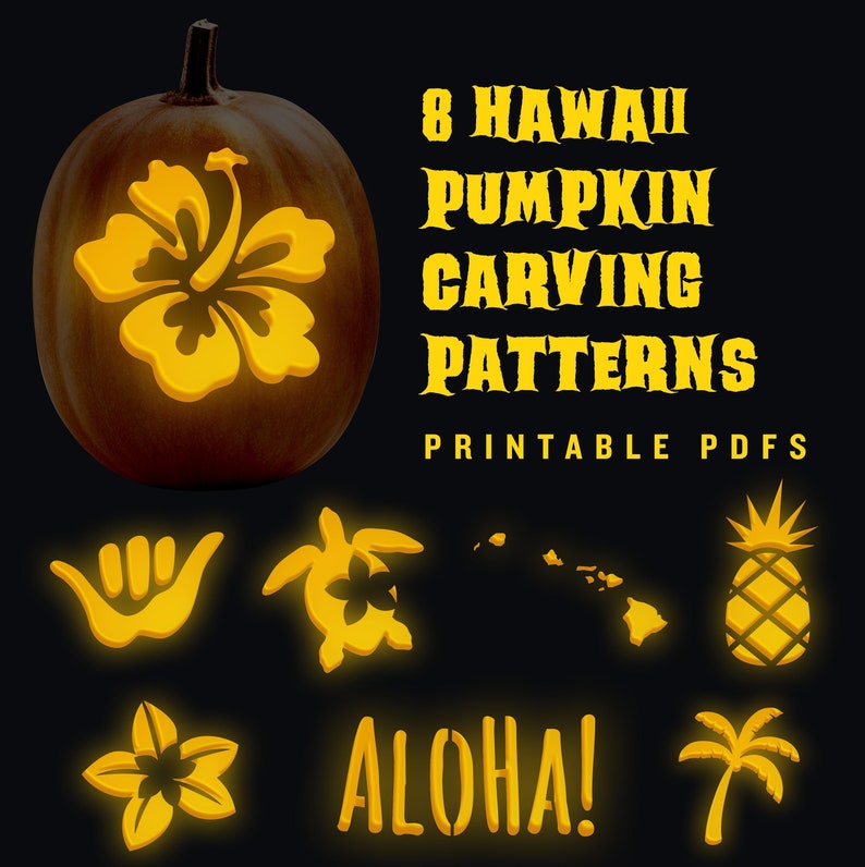 8-hawaiian-pumpkin-carving-jack-o-lantern-patterns-for-etsy