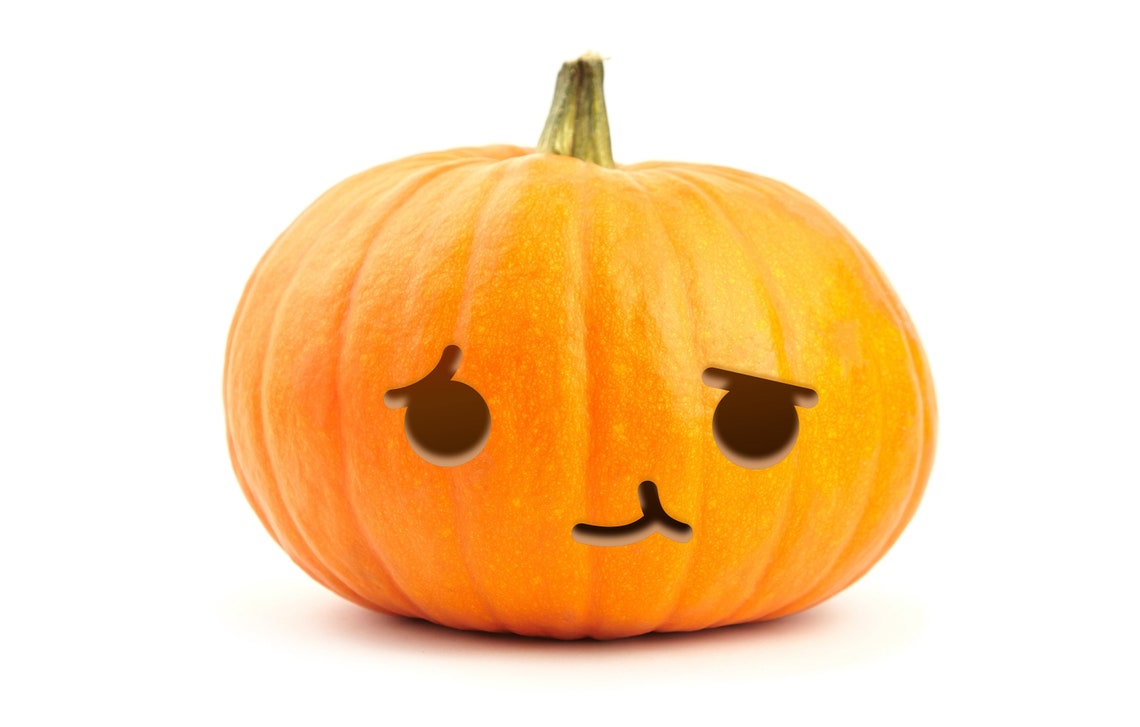 Cute Kawaii Pumpkin Carving Stencil For Halloween Simple Etsy Cute Kawaii Pumpkin Carving Stencil For Halloween Simple Etsy