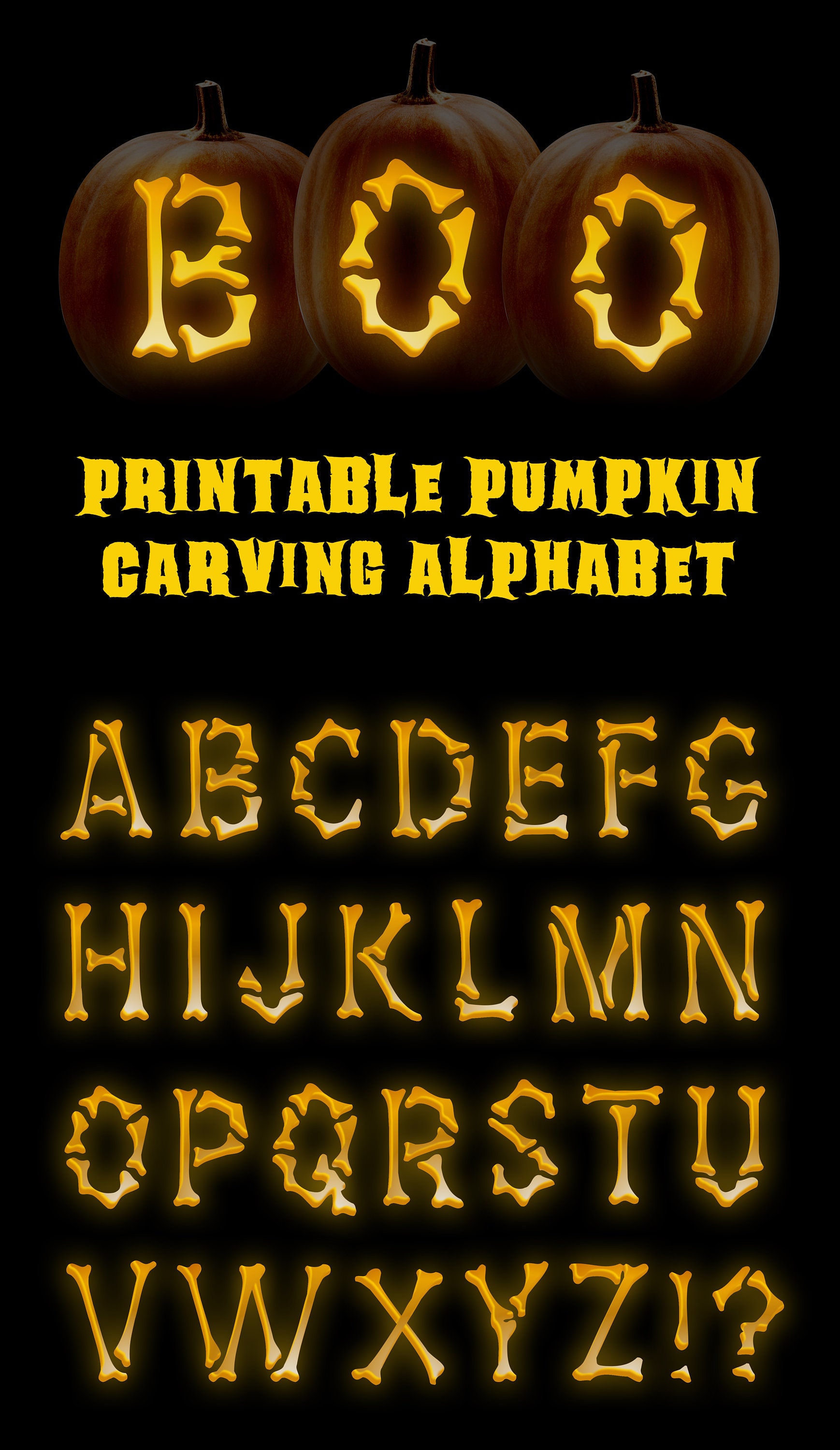 Printable Pumpkin Carving Letter Stencils