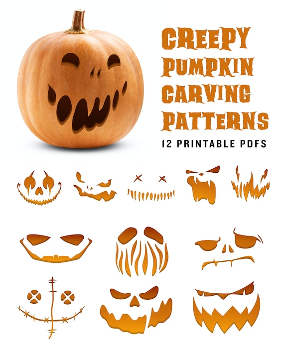 Creepy Pumpkin Carving Patterns  Scary Jack-o-lantern