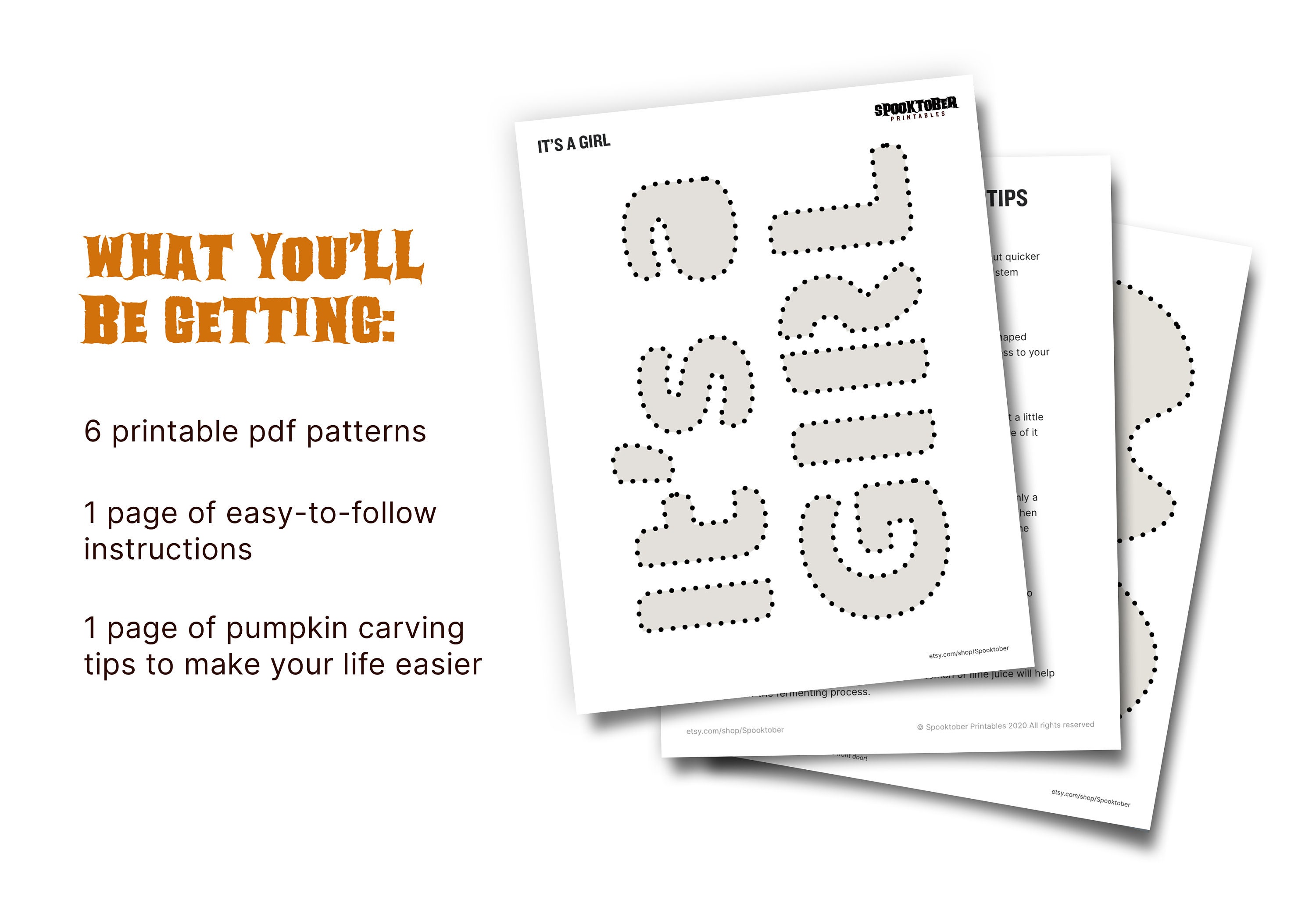 Printable Baby Announcement Pumpkin Carving Patterns for Halloween ...