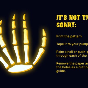 Skeleton Hand Printable Pumpkin Carving Pattern \\ Rattle Some Bones With This Cute Jack O ...