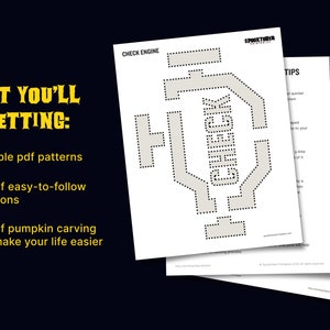 Check Engine Light Pumpkin Carving Stencil Funny Design for Car Check Engine Light Pumpkin Carving Stencil Funny Design for Car