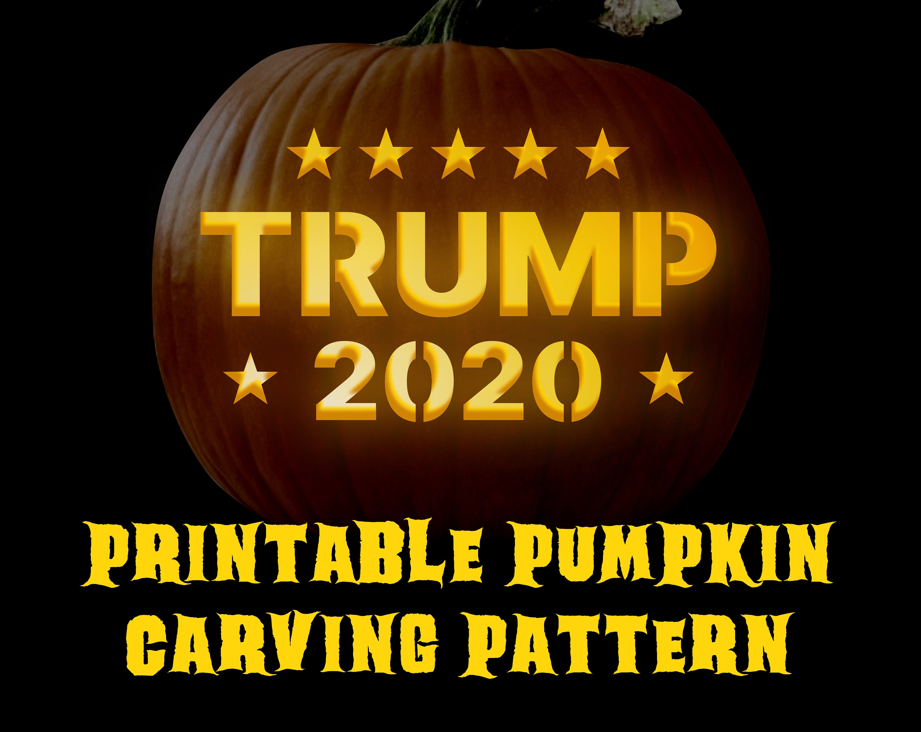 Donald Trump Pumpkin Carving Patterns For Halloween Trump Etsy