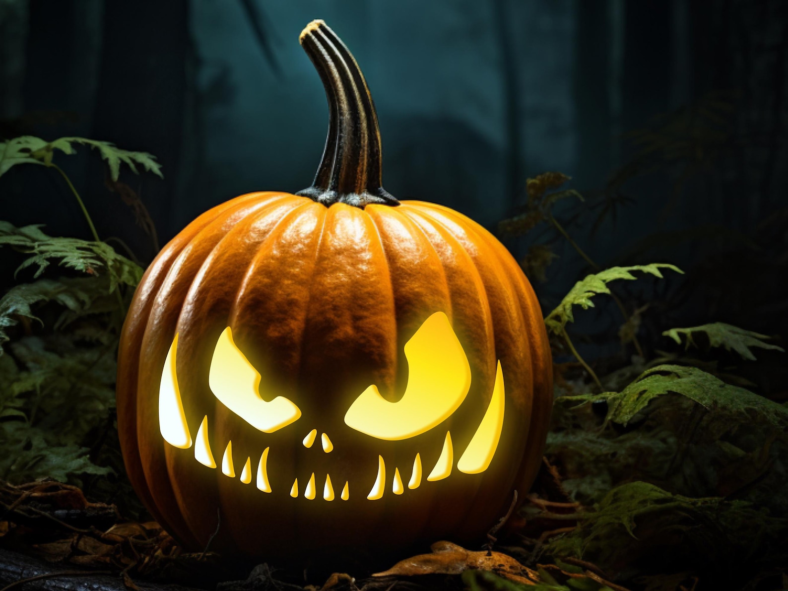 Scary Face Pumpkin Carving Pattern | Printable Scary Jack-o-lantern