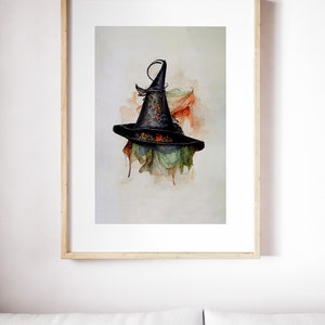 Printable Witch Hat Painting The Perfect Halloween Decor // Halloween Witch Poster Wall Art Instant Download image 2