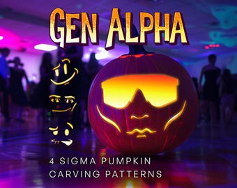 Sigma Pumpkin Carving Patterns ||  Gen Alpha Pumpkins with Rizz for a Lit Halloween