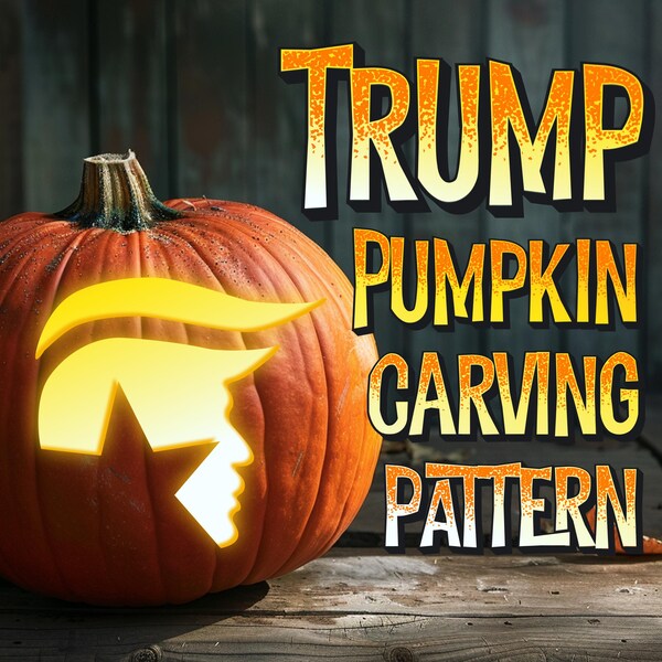 Trump Pumpkin Stencil Etsy