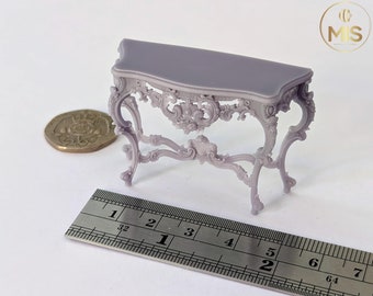 1:24 Classic Baroque Style Console Table - Furniture -  1/24th scale detailed miniature - unpainted