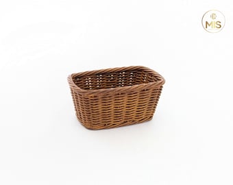 1:12 Wicker style basket - Available unpainted or hand painted in a rustic style - 1/12th scale detailed miniature