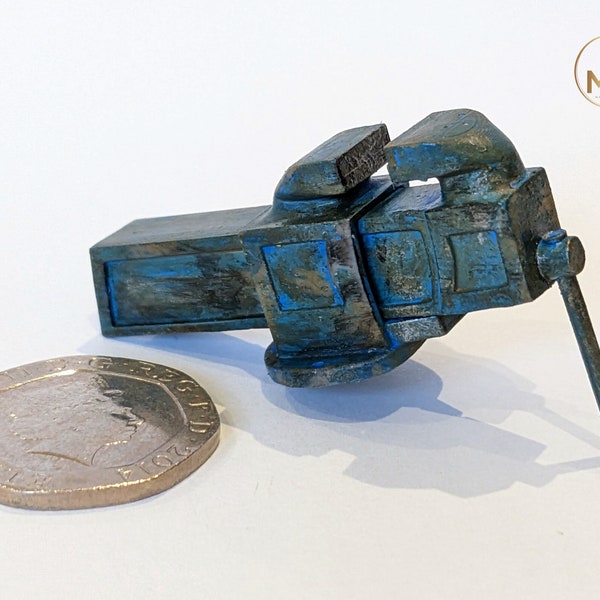 1:12 detailgetreue Miniatur Werkstatt Schraubstock Klemme - Bemalt 1/12