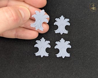 Ornamental miniature baroque style mouldings [set of 4]  - unpainted set- perfect for 1/12th or 1:24th scale settings