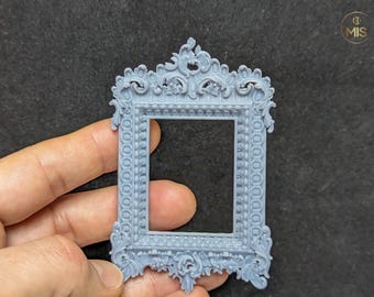 Vintage ornamental baroque style detailed miniature painting/picture frame - unpainted kit - 1/12th or 1:24th scale