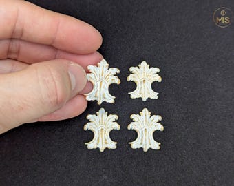 Ornamental miniature baroque style mouldings [set of 4]  - Painted white with gold highlights - perfect for 1/12th or 1:24th scale settings