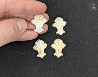 Ornamental miniature baroque style mouldings [set of 4]  - Painted white with gold highlights - perfect for 1/12th or 1:24th scale settings