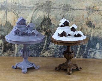 Miniature Dollhouse Festive Christmas Table diorama - Available as unpainted kit or hand painted (Does not include lights) 1:12 Scale