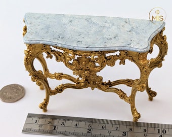 1:12 Classic French Baroque Style Console Table - Furniture - 1/12 scale detailed painted miniature -