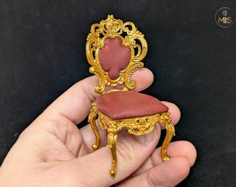 Baroque Style Dining Chair - Furniture -  1/12th scale detailed miniature - painted