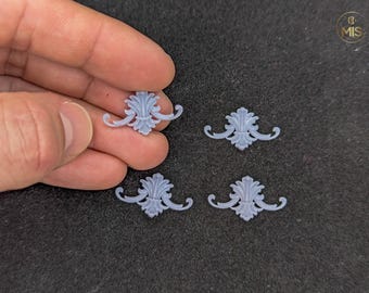 Ornamental miniature baroque style mouldings [set of 4]  - unpainted set- perfect for 1/12th or 1:24th scale settings