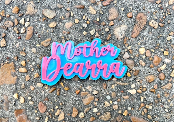 Personalized Mother Name Pin | Jack and Jill Mother Gift | Custom Mom Name Pin | Pink & Blue Acrylic Pin