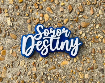 Soror Zeta Name Lapel | Zeta Phi Beta Soror Gift | Zeta Name Pin | Blue & White Gift | Soror Badge | FINER Womanhood | Probate Gift